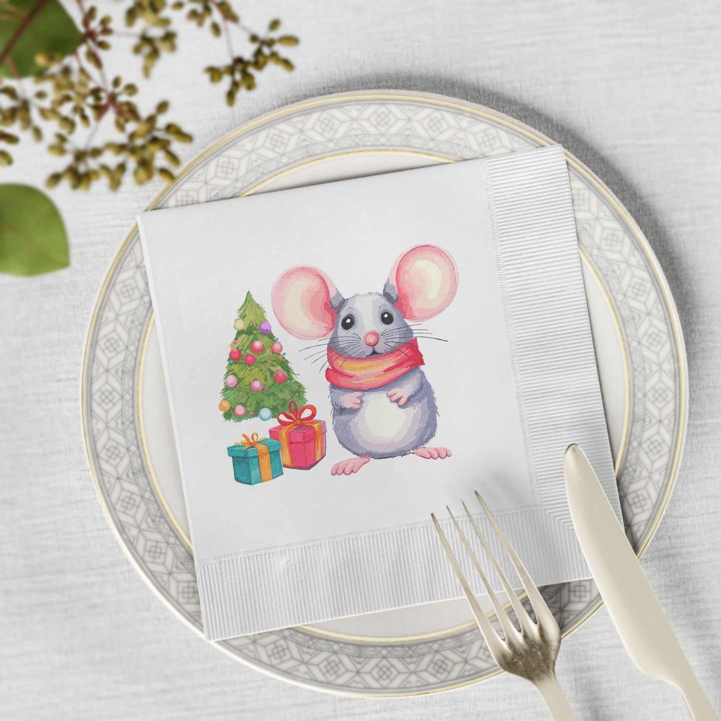 White Coined Napkins