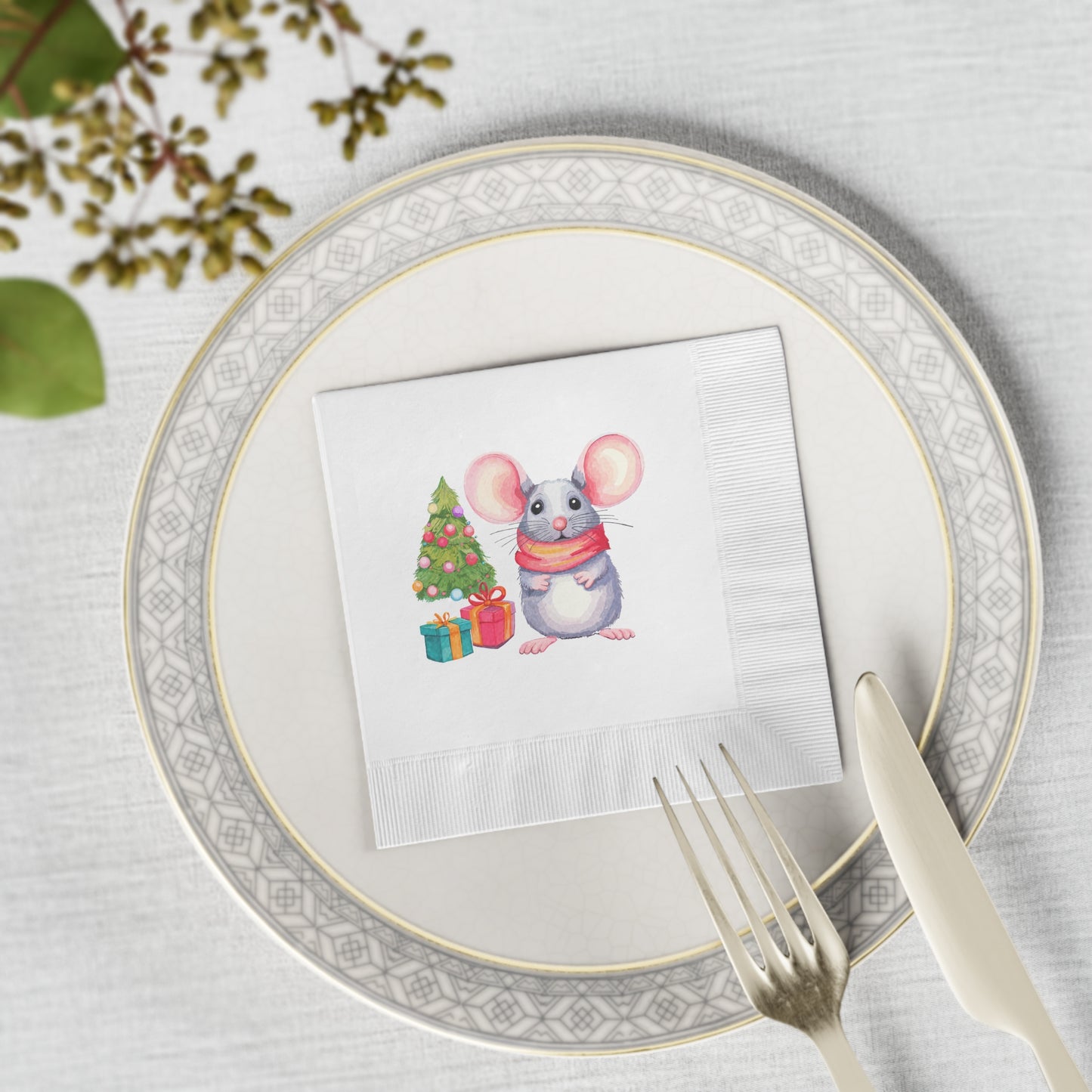 White Coined Napkins