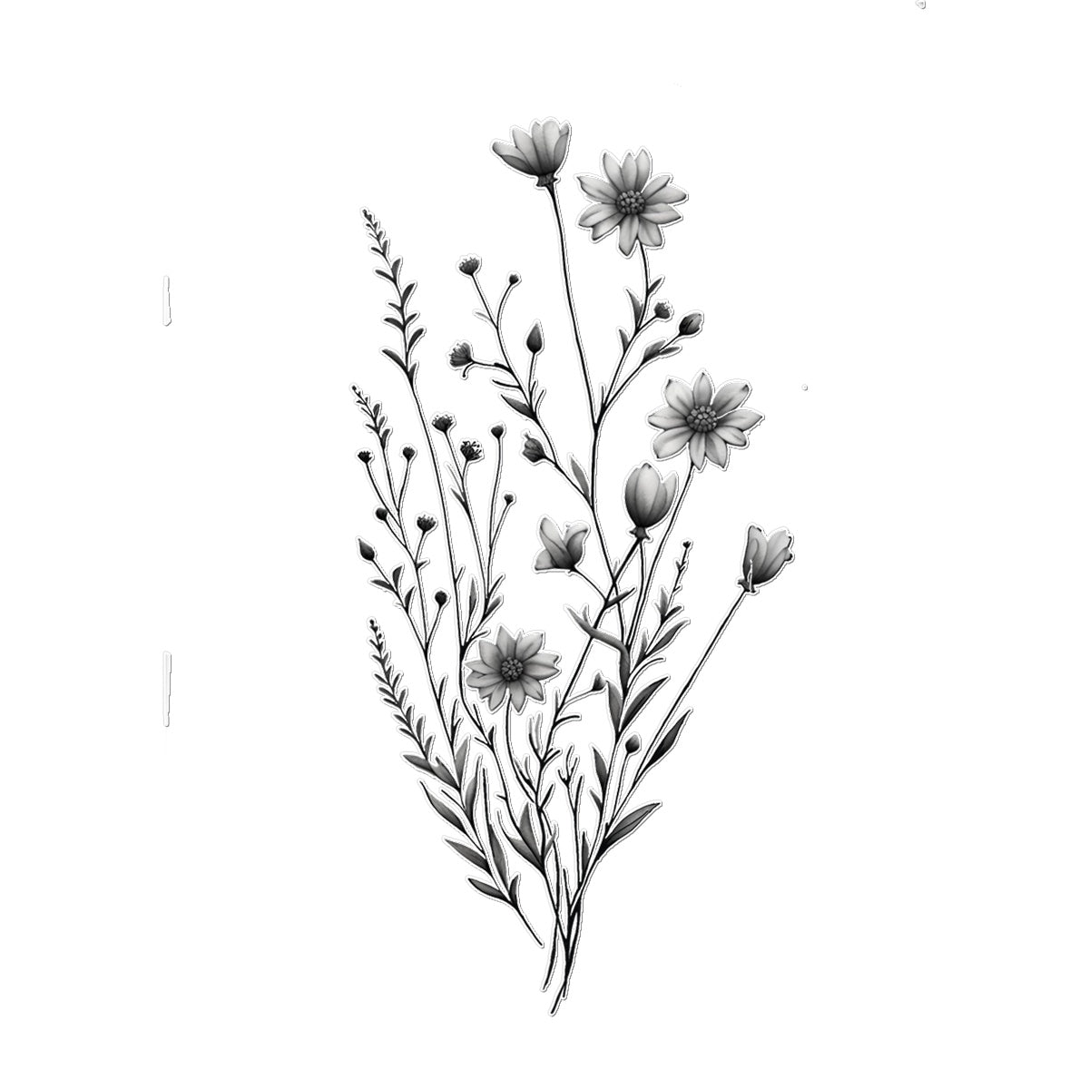 Wild flowers Temporary Tattoo