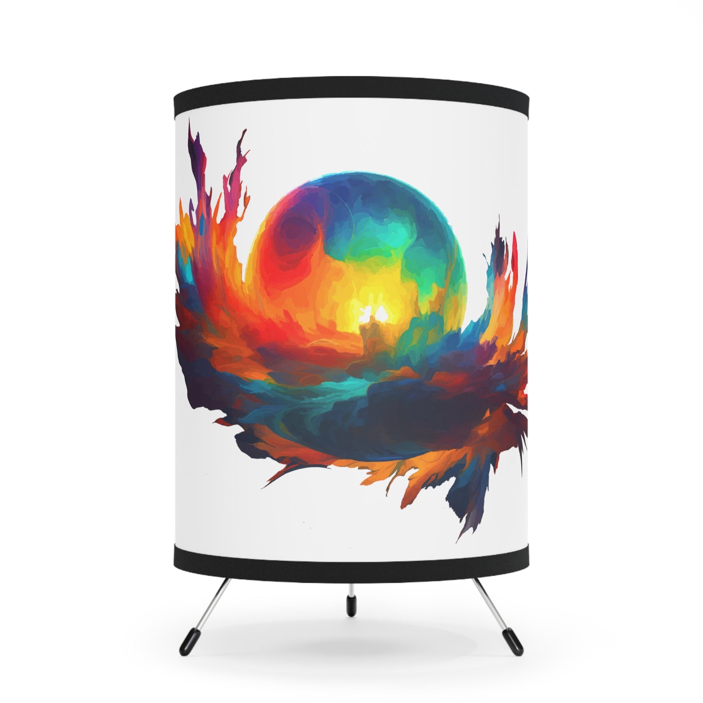 Tripod Lamp with High-Res Printed Shade, US\CA plug